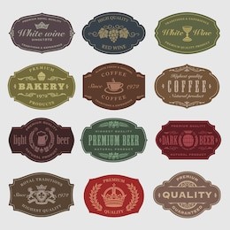 coffee, beer, wine labels
