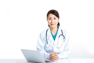 female doctor and indoor portrait