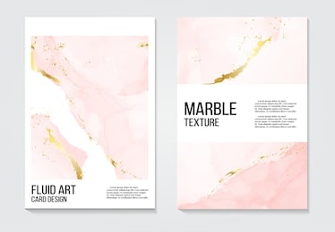 poster rose gold  invitations concept and card template design with painted canvas pink and gold foil in luxurious tender soft style vector illustration