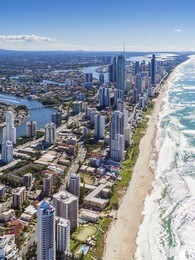 aerial view of gold coast, queensland, australia