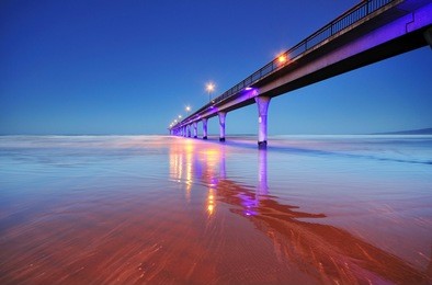 long exposure of an ocean and new brighton pier christchurch