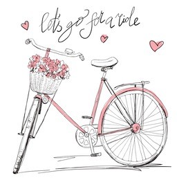 bicycle with a basket full of flowers