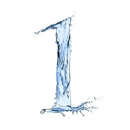 water number "1" isolated on white background