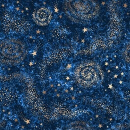 vector galaxy dark blue textured seamless pattern with gold nebula, constellations and stars. golden space background
