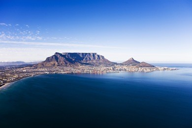aerial view of table mountain, cape town, south africa