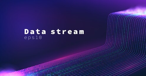 science technology vector background. data stream. datacenter wide grid network