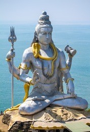 statue of lord shiva in murudeshwar temple in karnataka, india