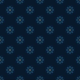 monochrome floral pattern simple geometric arrangement. delicate flowers all over print block for apparel textile, ladies dress fabric, fashion garment, silk scarf, swimwear, mens shirt.