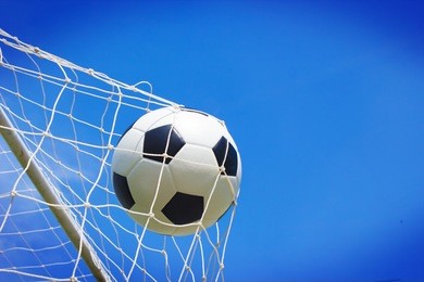 soccer ball in goal