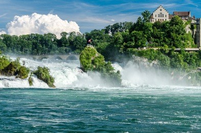 rheinfall von schaffhausen. the largest waterfall in europe.