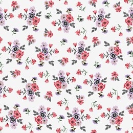 seamless texture with flowers and leaves .