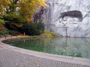 lucerne: dying lion monument, switzerland