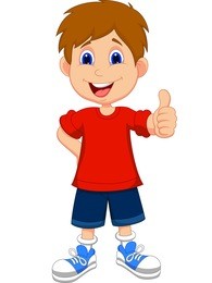 cartoon boy giving you thumbs up