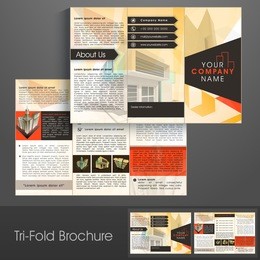 professional business three fold flyer template, corporate brochure or cover design, can be use for publishing, print and presentation.