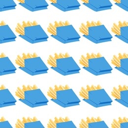 french fried potato. seamless pattern on white background. good design for textile, wrapping paper, backdrop or wallpaper.