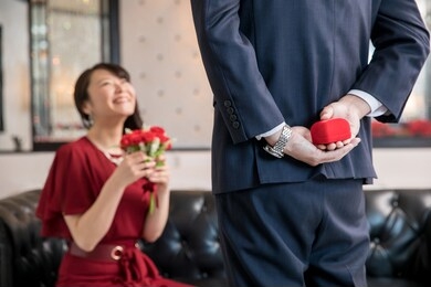 the woman who receives a proposal