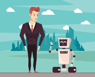 robot friend, the city of the future