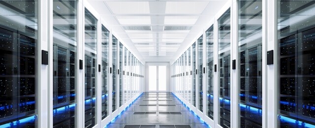 data server rack center. backup cloud service. 3d rendering
