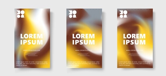 minimal cover, modern business brochure set. holographic style brand catalogue layout.  colorful abstract gradient waves  - vector
