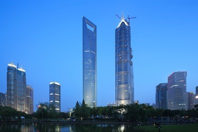shanghai pudong lujiazui skyscrapers