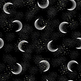 astronomical space vector seamless pattern with stars and constellations. on a night sky design for fashion, fabric, web, wallpaper, wrapping and all prints on black background color