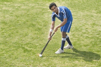 hockey player in a field