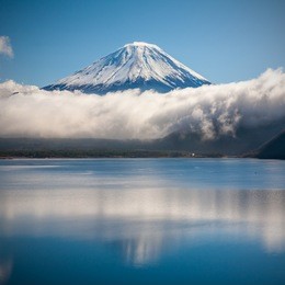 mountain fuji in winter