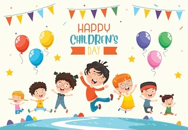 vector illustration of happy children's day