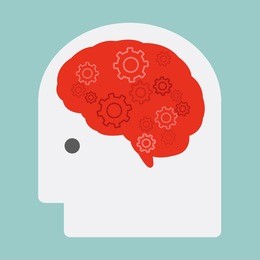 brain and gears, vector