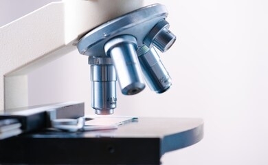 microscope for laboratory research. photo of a medical microscope close-up