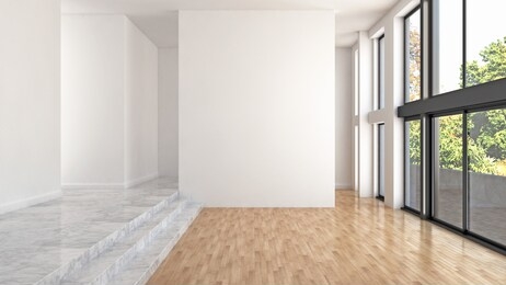 large luxury modern bright interiors empty room illustration 3d rendering computer generated image 