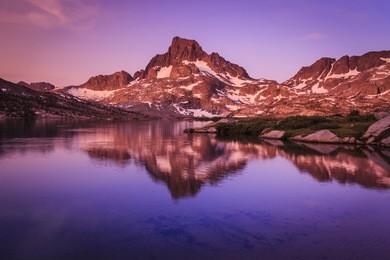 mountain and lake in vibrant color