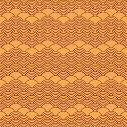 seamless pattern in chinese style. dark yellow oriental background with waves.