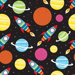 cute galaxy seamless pattern design
