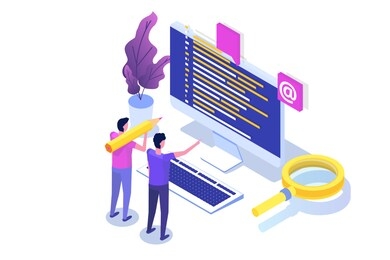 coding, software development, programming, program code on screen, big data processing, computing. landing page templete.