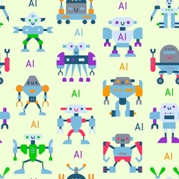 robots cartoon robotic kids toy cute character monster or transformer cyborg robotics transform robotically seamless pattern background