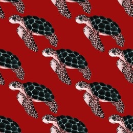 watercolor seamless pattern with turtle. summer exotic print. can be used for any kind of design