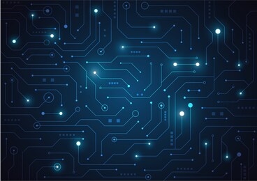 high tech technology geometric and connection system background with digital data abstract