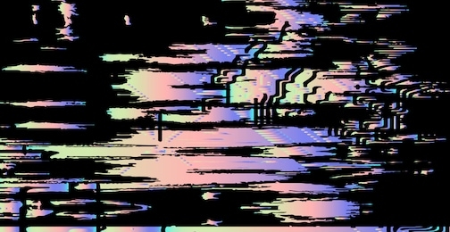 glitched comuter screen with holographic broken pixels. glitch art futuristic vector illustration in cyberpunk style.