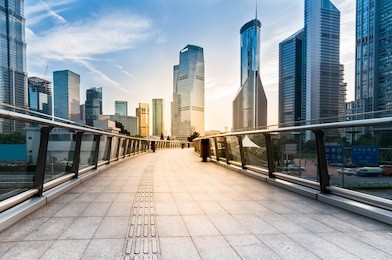 the modern building of the lujiazui financial centre in shanghai china.