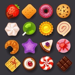 dessert icon set