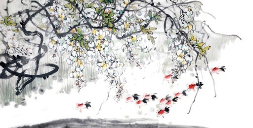 flower painting .traditional chinese painting.