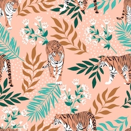seamless pattern with siberian tigers. vector illustration