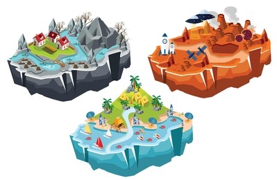 fantasy 3d isometric map design game
