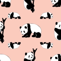 panda seamless pattern illustration for textile, wrapping paper, fabric, stationary etc.
