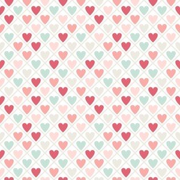 seamless geometric pattern with hearts. vector repeating texture. stylish valentines background