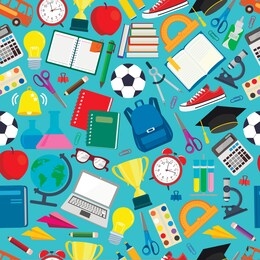 school. seamless pattern. back to school. vector illustration with infinitely repeating elements