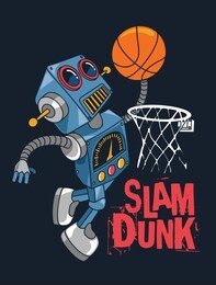 cool robot basketball player vector design