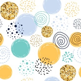 yellow blue seamless pattern circle elements background glitter decorative element abstract pattern vector