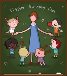 happy teachers day/ vector/ illustration